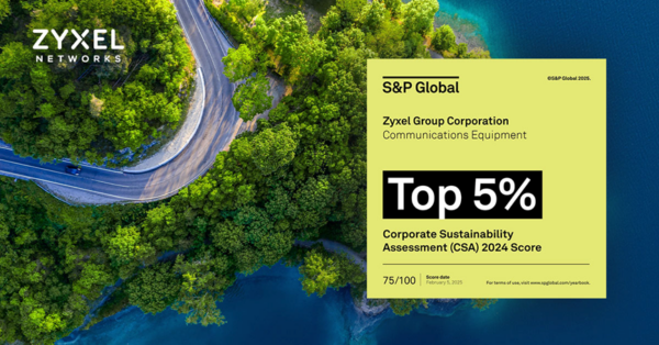 Zyxel Group este recunoscut printre primii 5% lideri globali în domeniul sustenabilității de către S&P Global