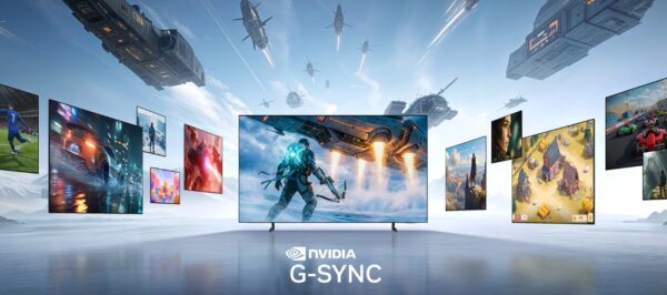 Televizoarele și monitoarele OLED Samsung 2026 sunt compatibile cu NVIDIA® G-SYNC™ pentru performanțe de jocuri de elită
